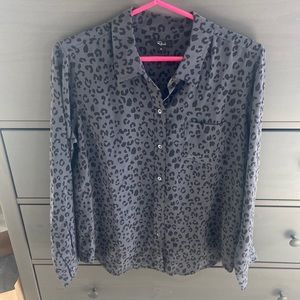 Rails silk leopard button down